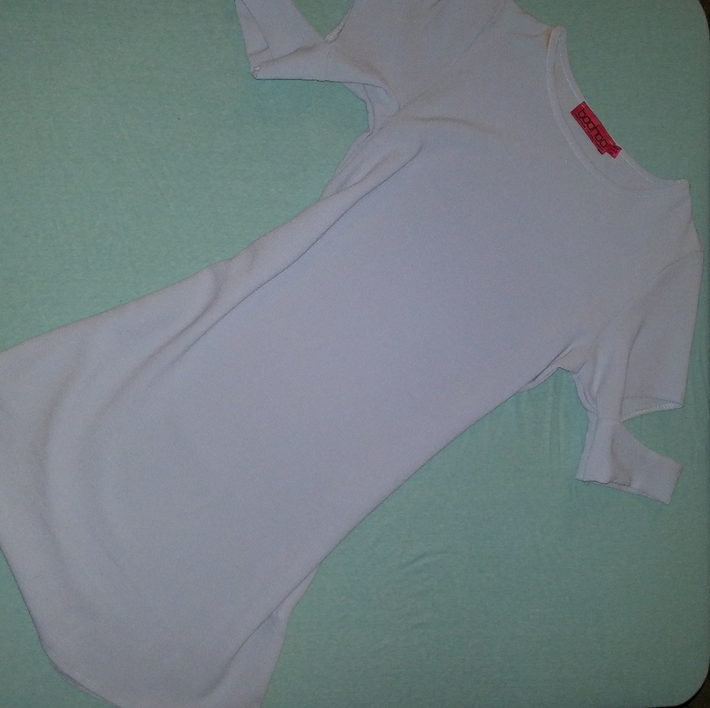 Light Blue Dress with Cut Out Arm Detail